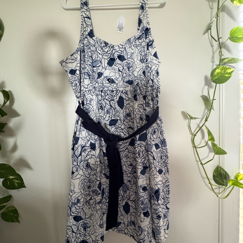 Motherhood Navy and White Floral Mini Dress/ maternity